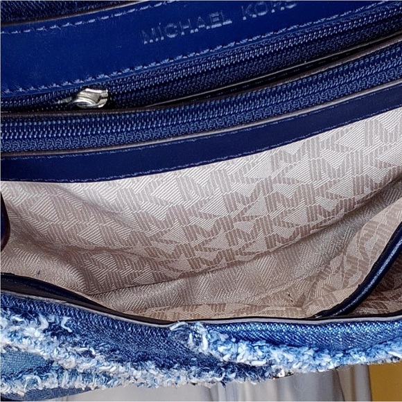 MICHAEL Michael Kors **EUC** Sloan Denim Large Chain Shoulder Bag, Multi Blue - Picture 5 of 10